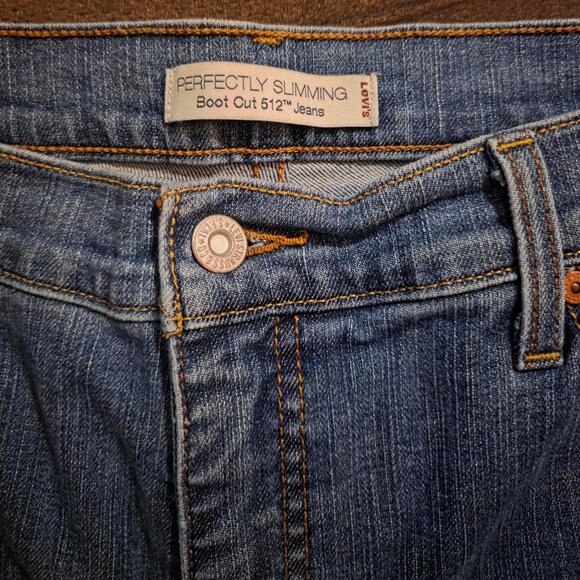 Levi Bootcut 512 Jeans Women's Size 16 Short Perfectly Slimming EUC - Picture 7 of 9